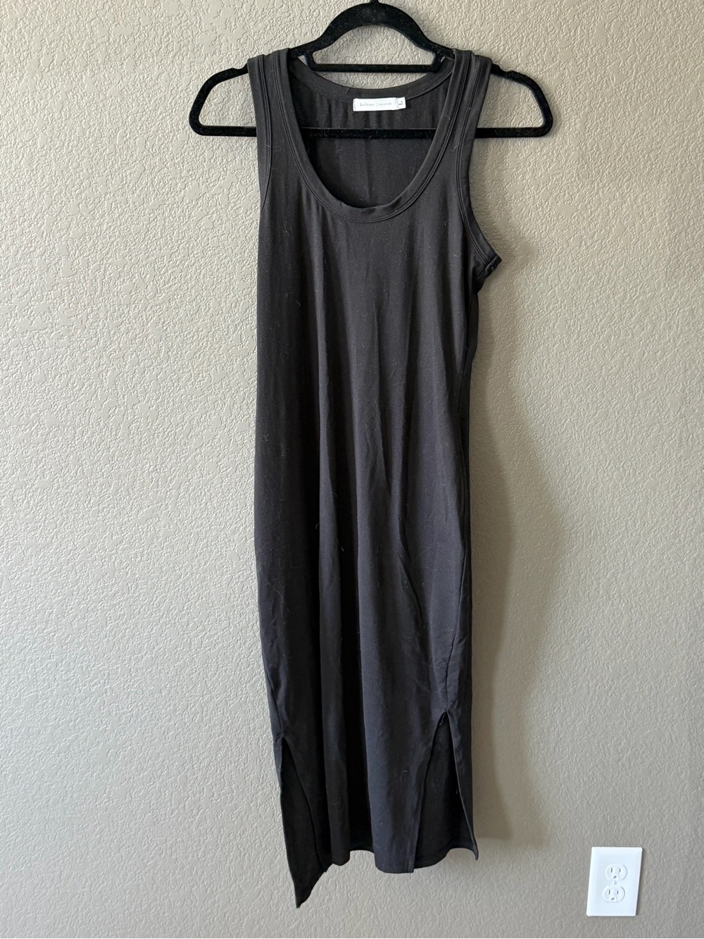 bohme Black Sleeveless Midi Tank Dress